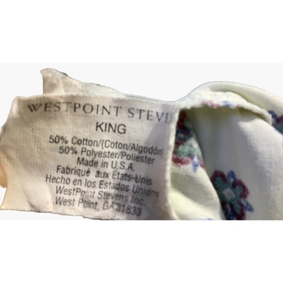 (2) Vintage West Point Stevens King Pillowcase  39" x 19" Paisley Floral Green - Picture 9 of 9